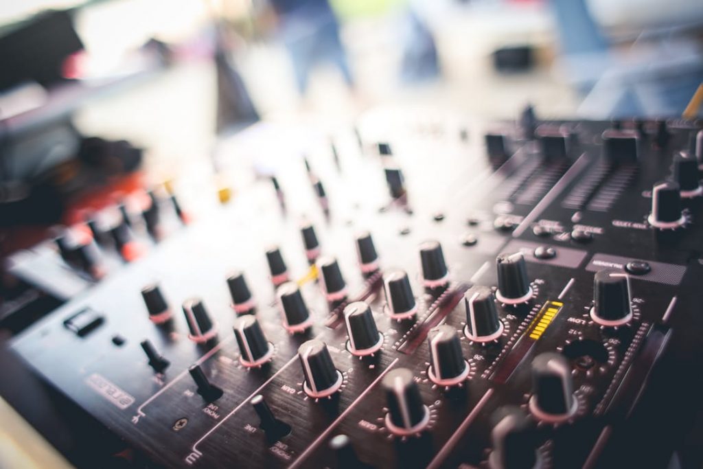 soundboard in soundproof studio